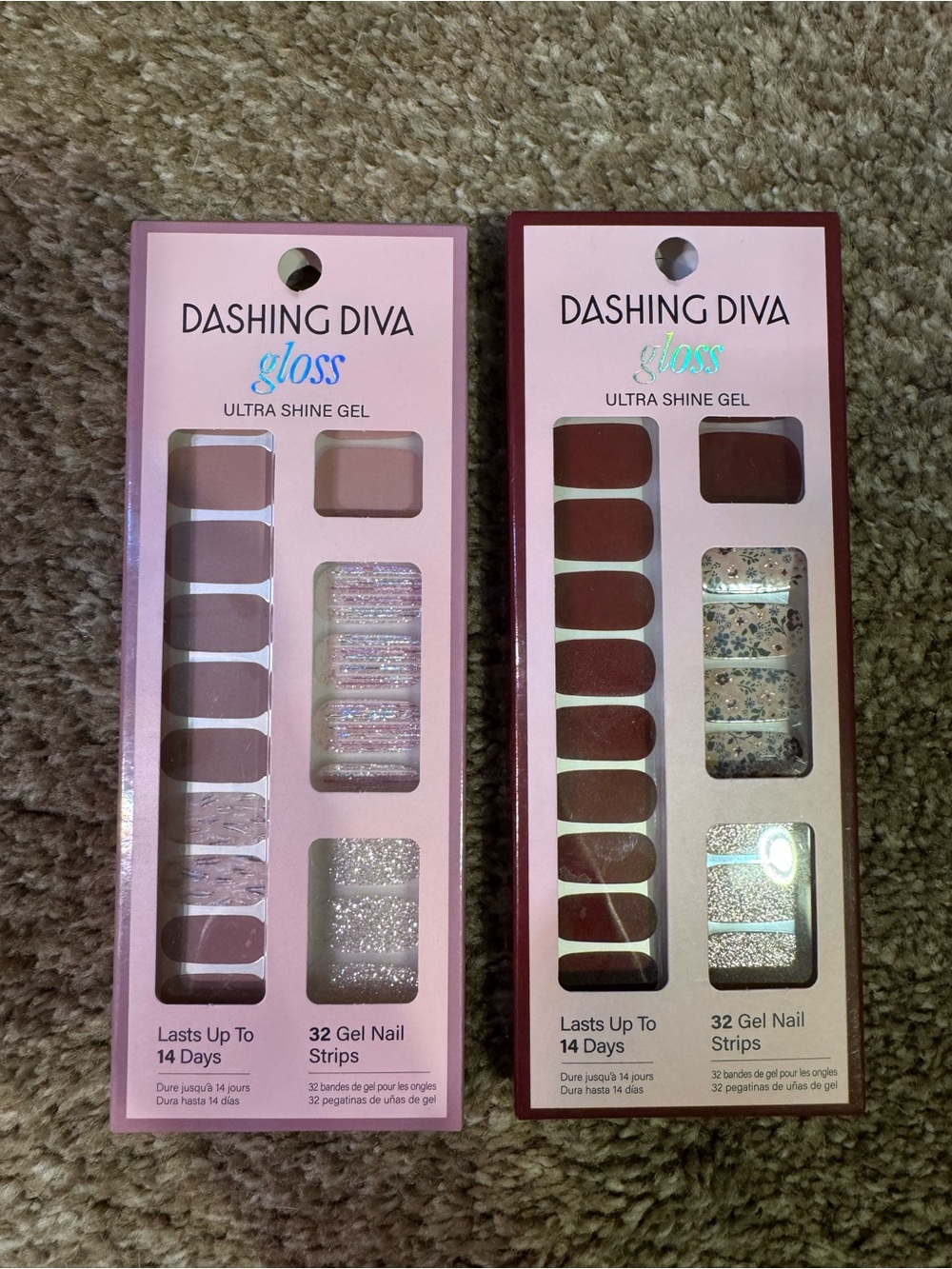 Dashing Diva Gloss Ultra Shine Gel Press-On Nails - Pink & Mauve Sets